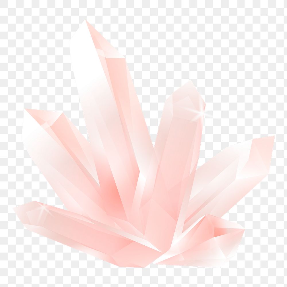 Png pink crystals design element, transparent background