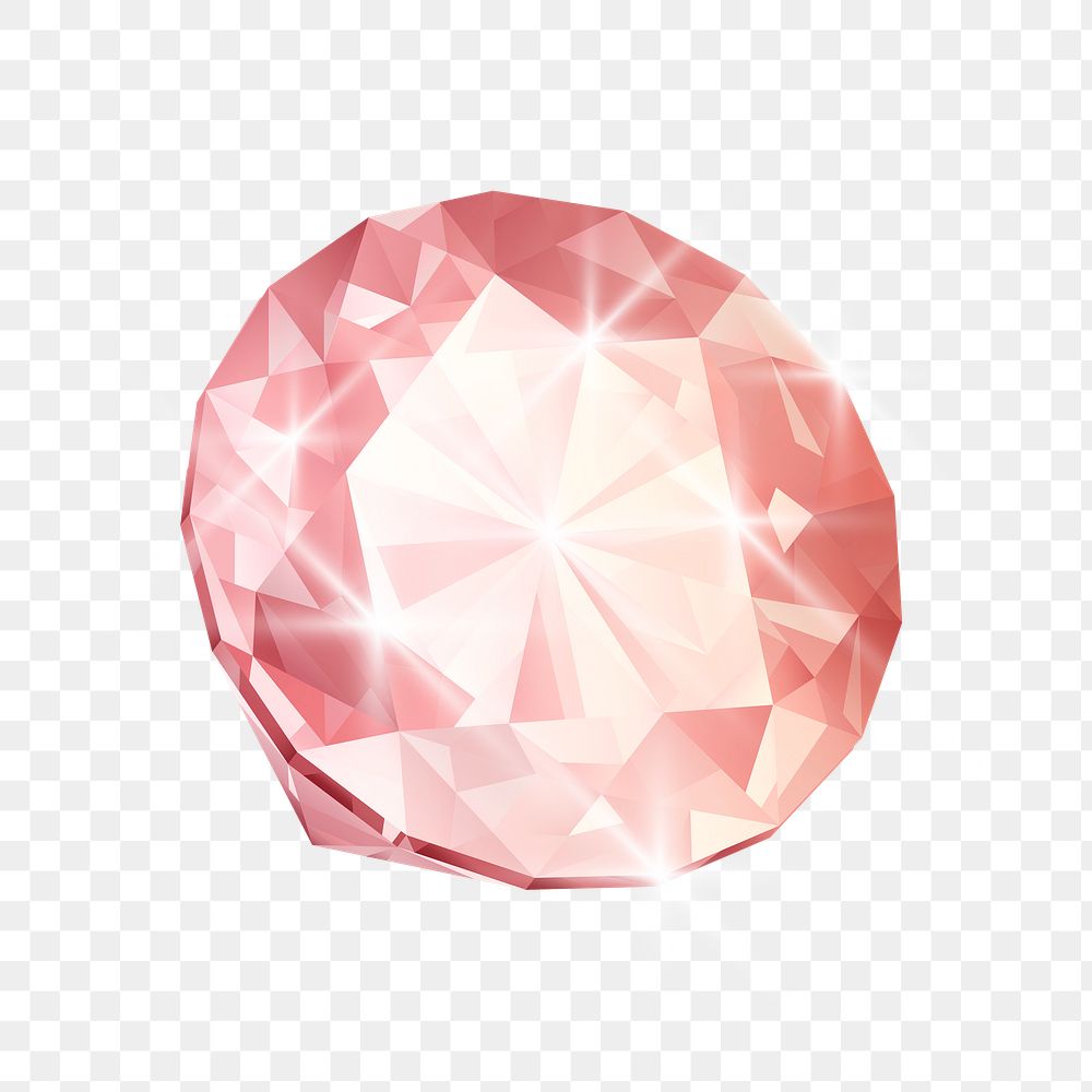 Png pink luxurious diamond element, transparent background