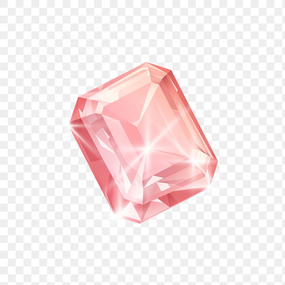 Png pink luxurious diamond element, transparent background