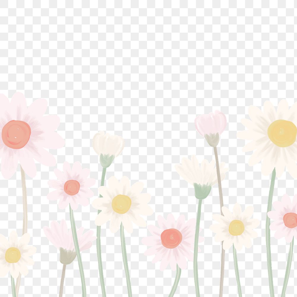 Flower png border, transparent background