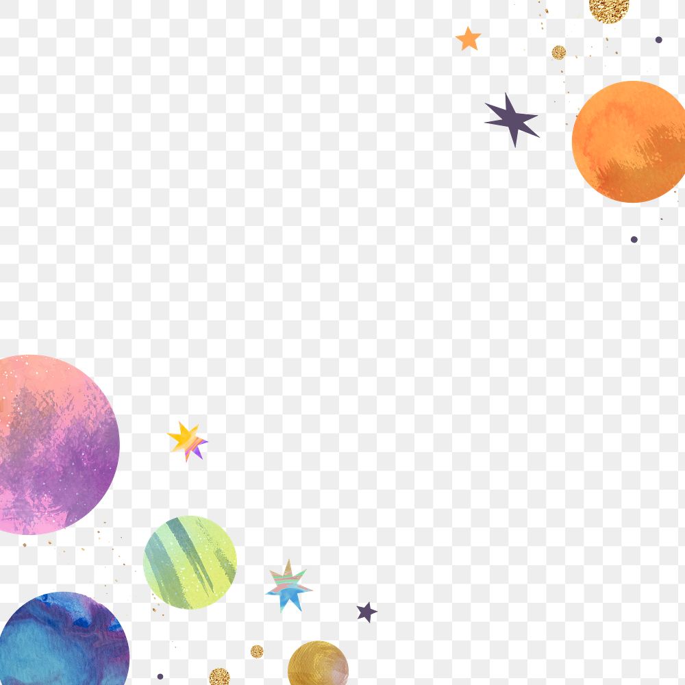 Galaxy png border, transparent background