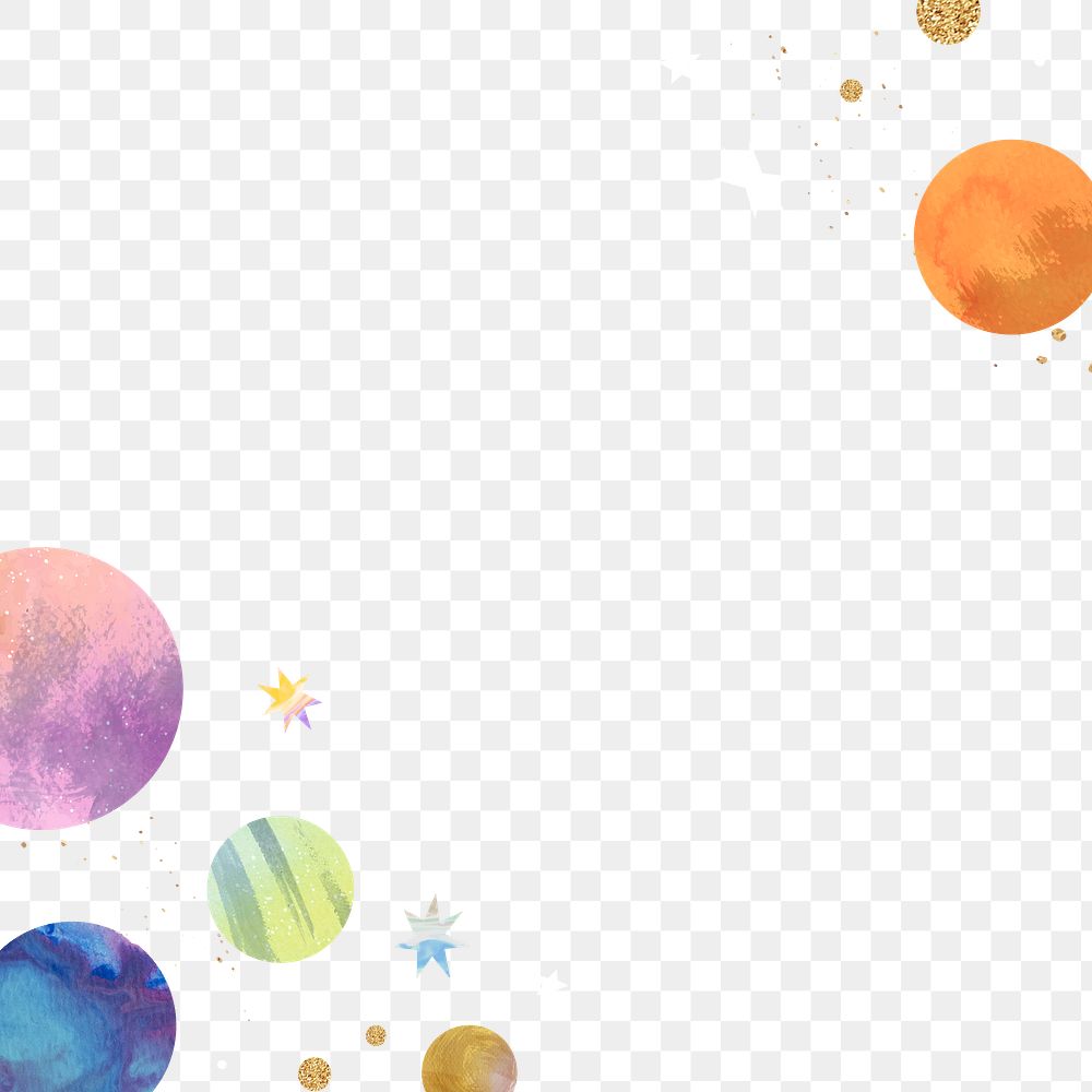 Galaxy png border, transparent background