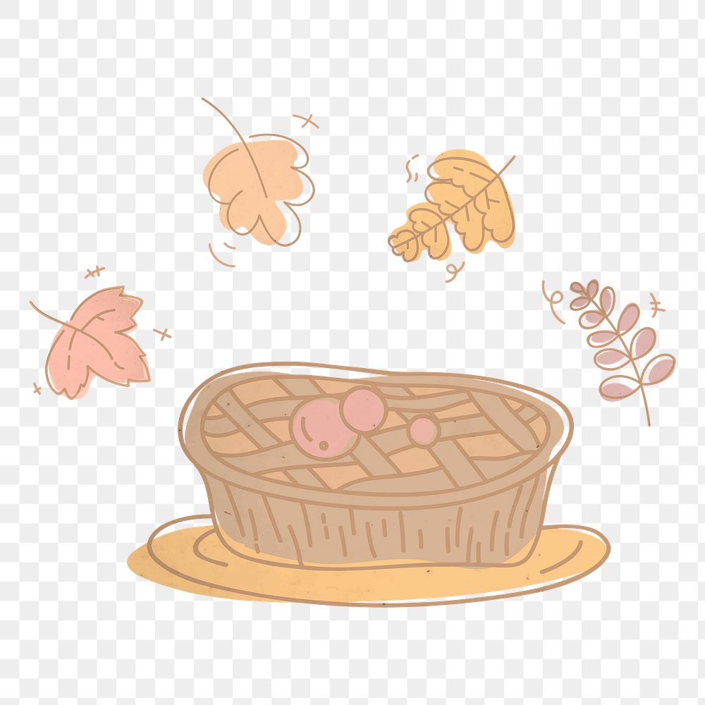 Png thanksgiving pumpkin pie doodle sticker, transparent background