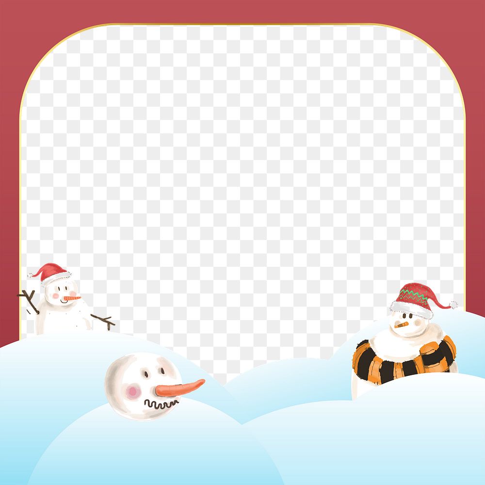Snowman png frame, transparent background