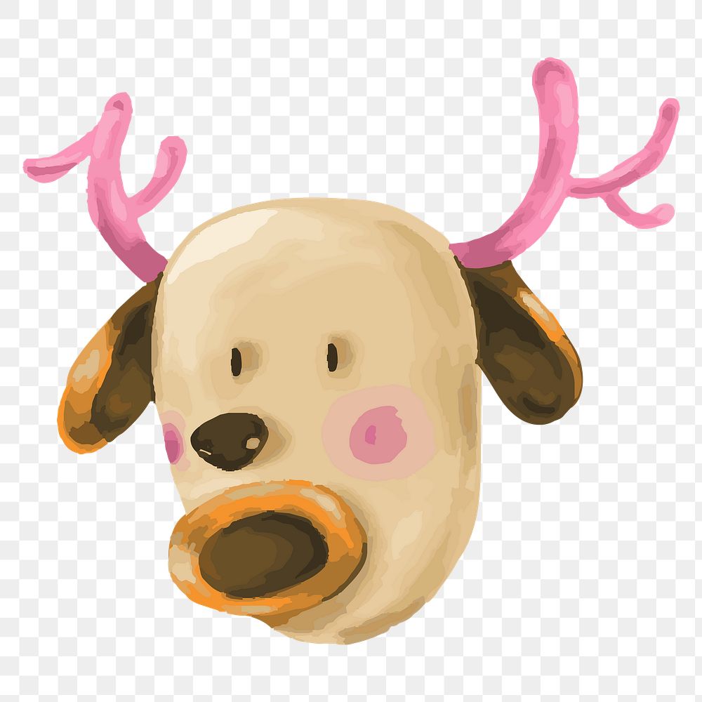 Watercolor reindeer png, transparent background