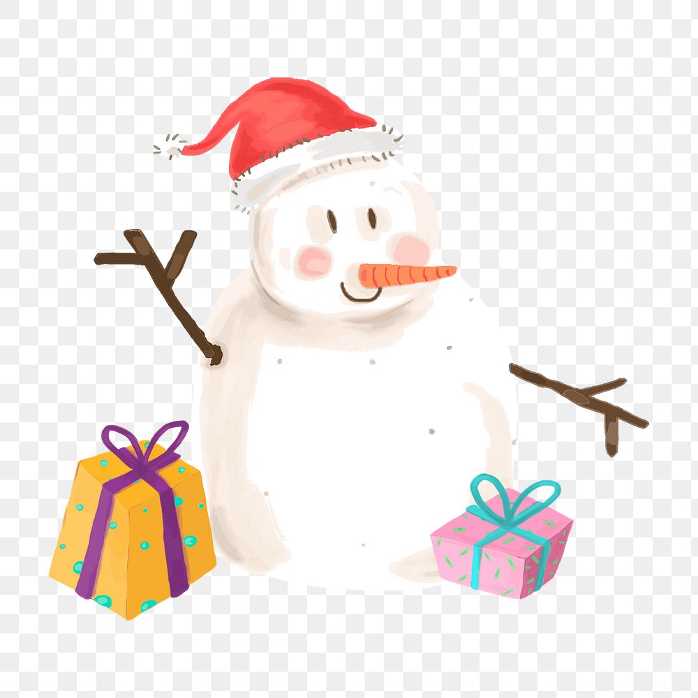 Snowman png element, transparent background