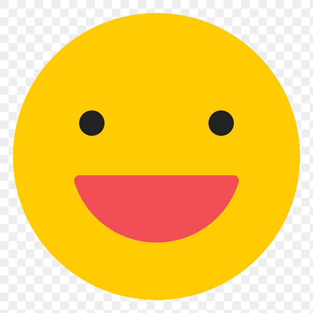 Png yellow smiling face emoticon, transparent background