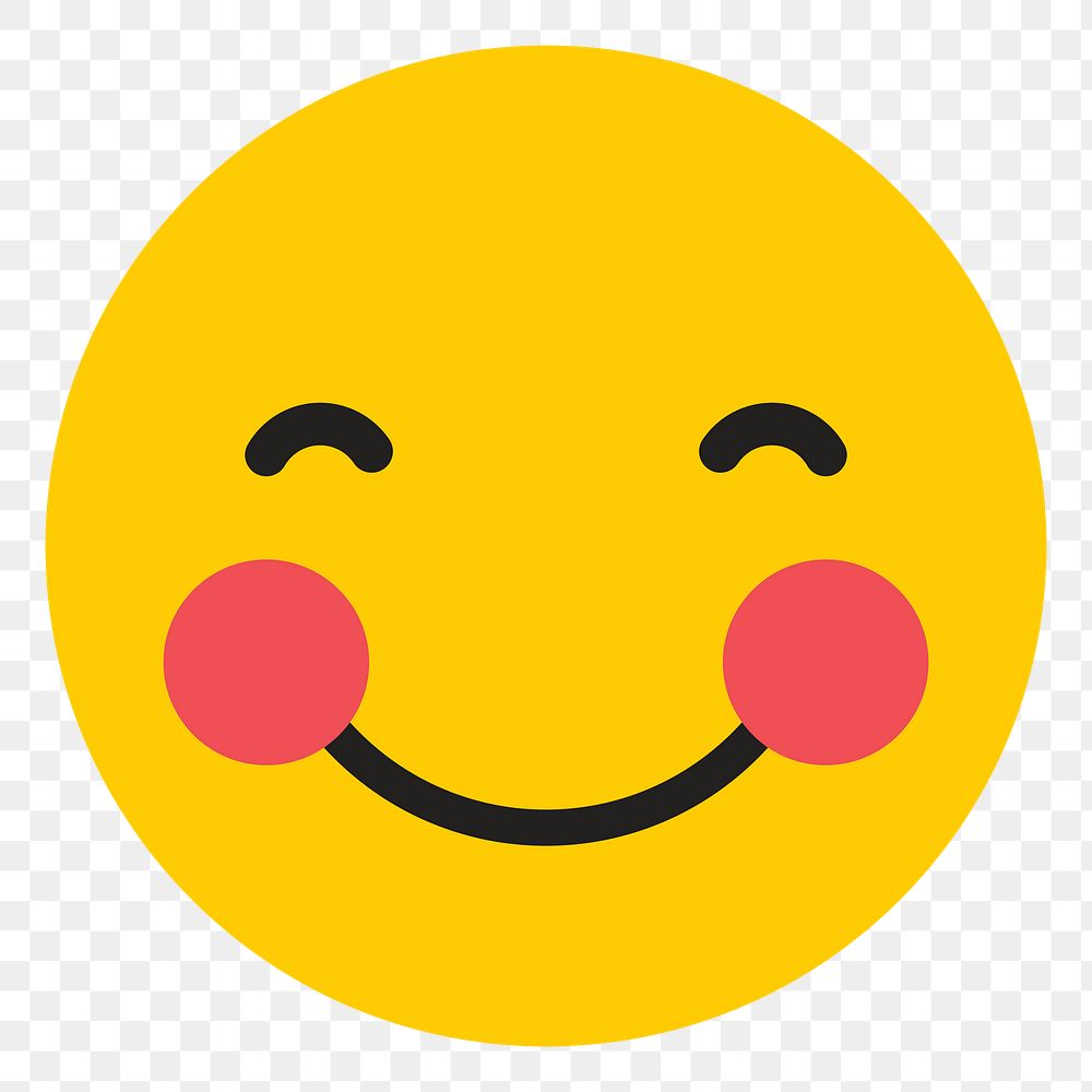 Png yellow smiling face emoji, transparent background