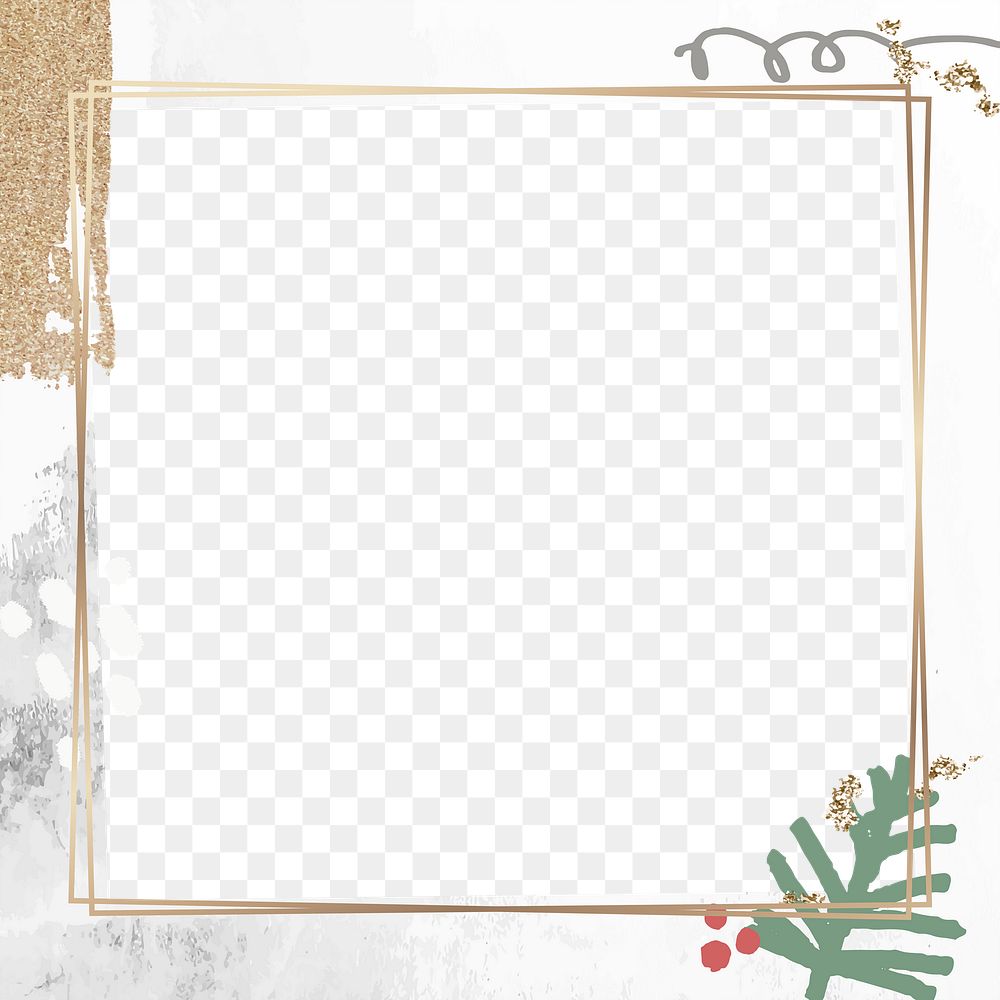 Png Christmas design border frame, transparent background