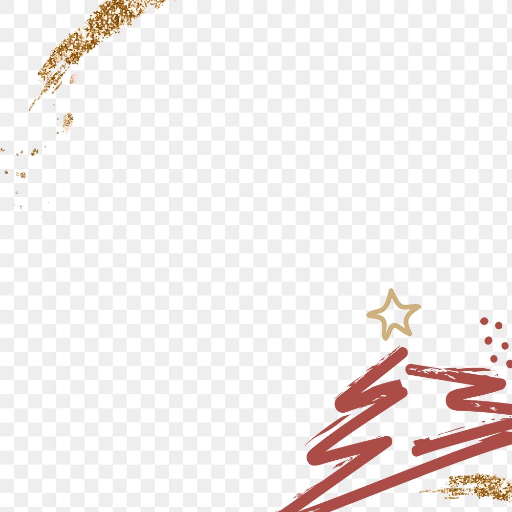 Christmas png border, transparent background