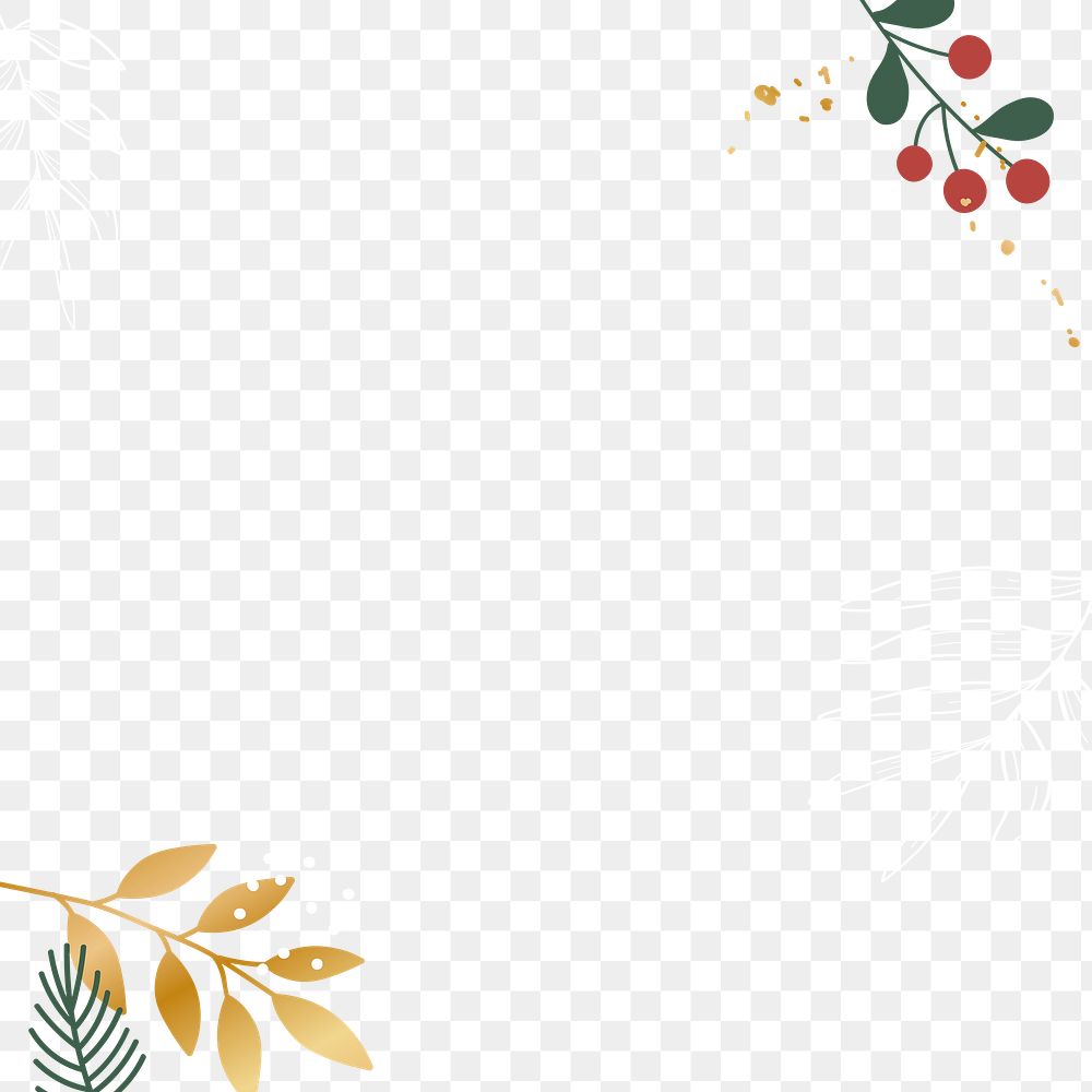 Christmas png border, transparent background