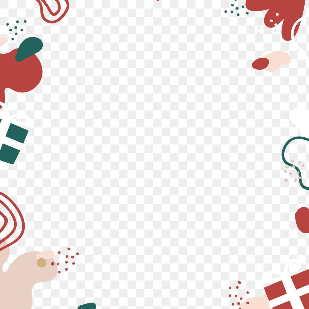 Christmas png border, transparent background