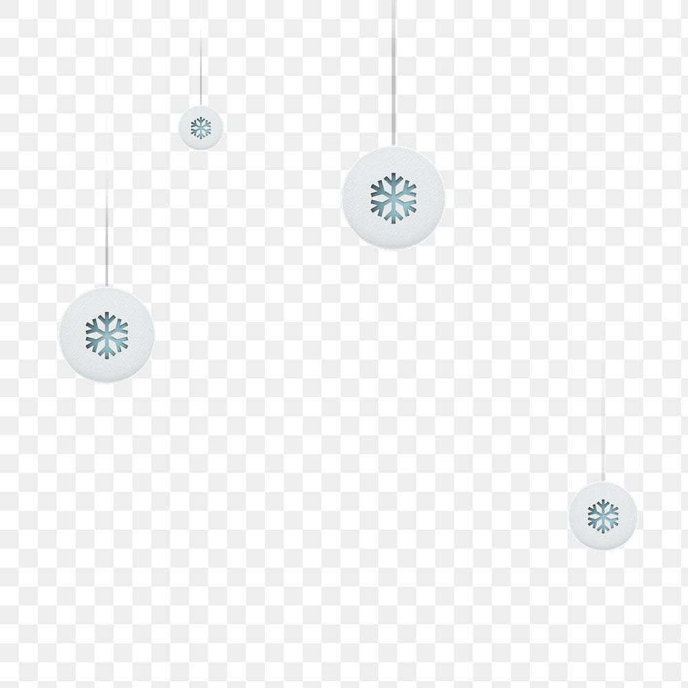 Hanging snowflakes png border, transparent background