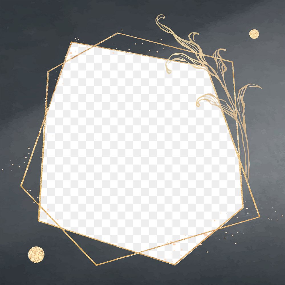 Luxury geometric png frame, transparent background