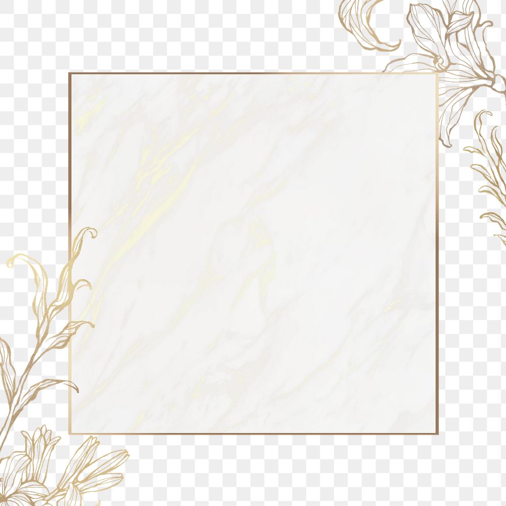 Png aesthetic flower design frame, transparent background