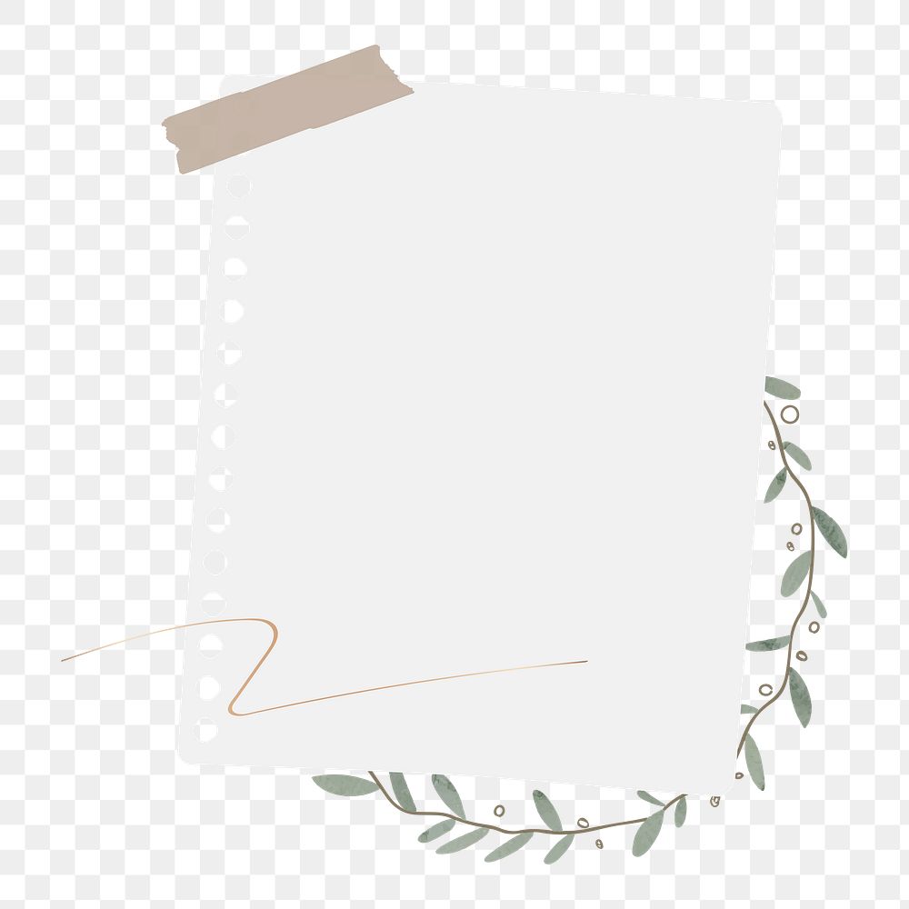 Leaf notepaper png, transparent background