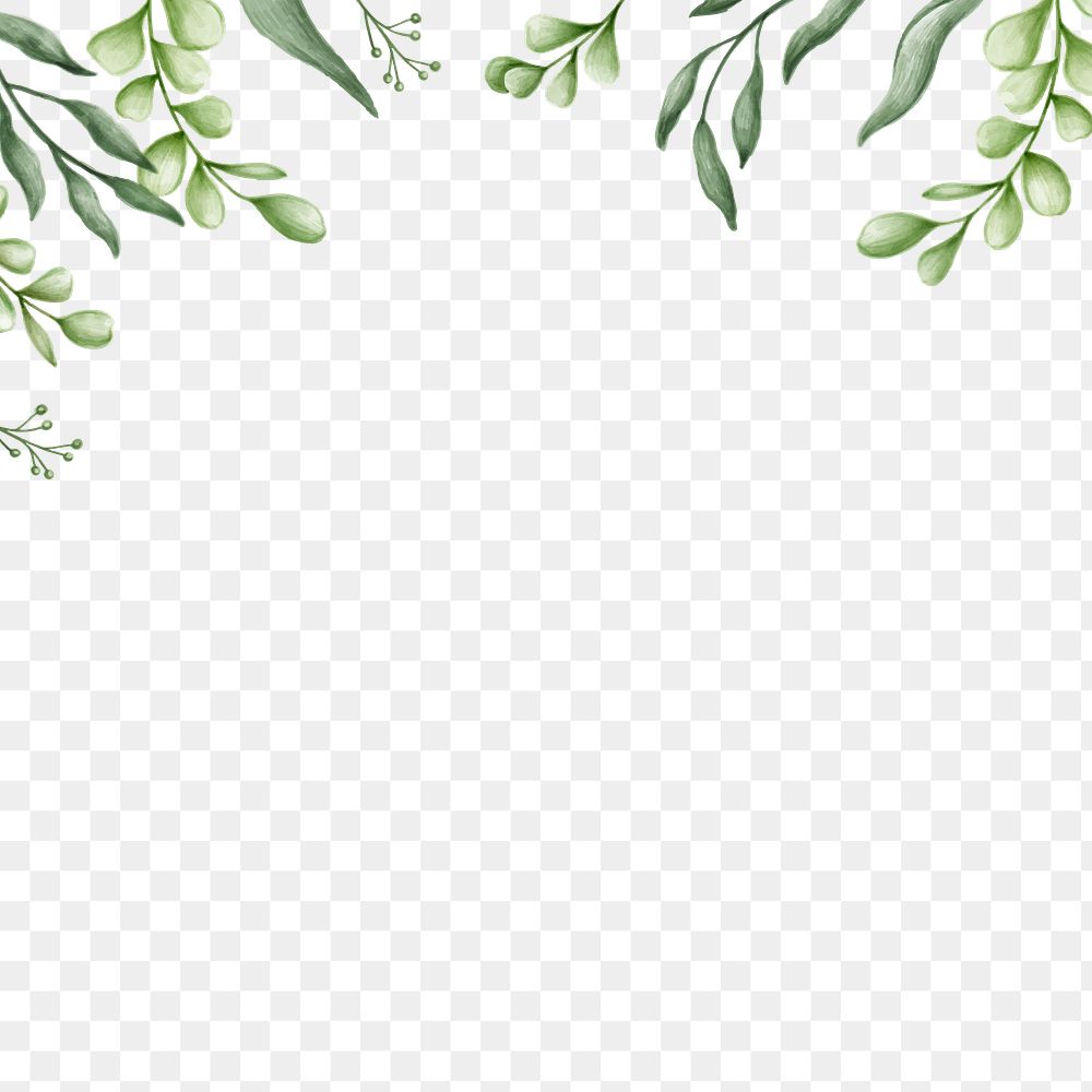 Leaf png border, transparent background