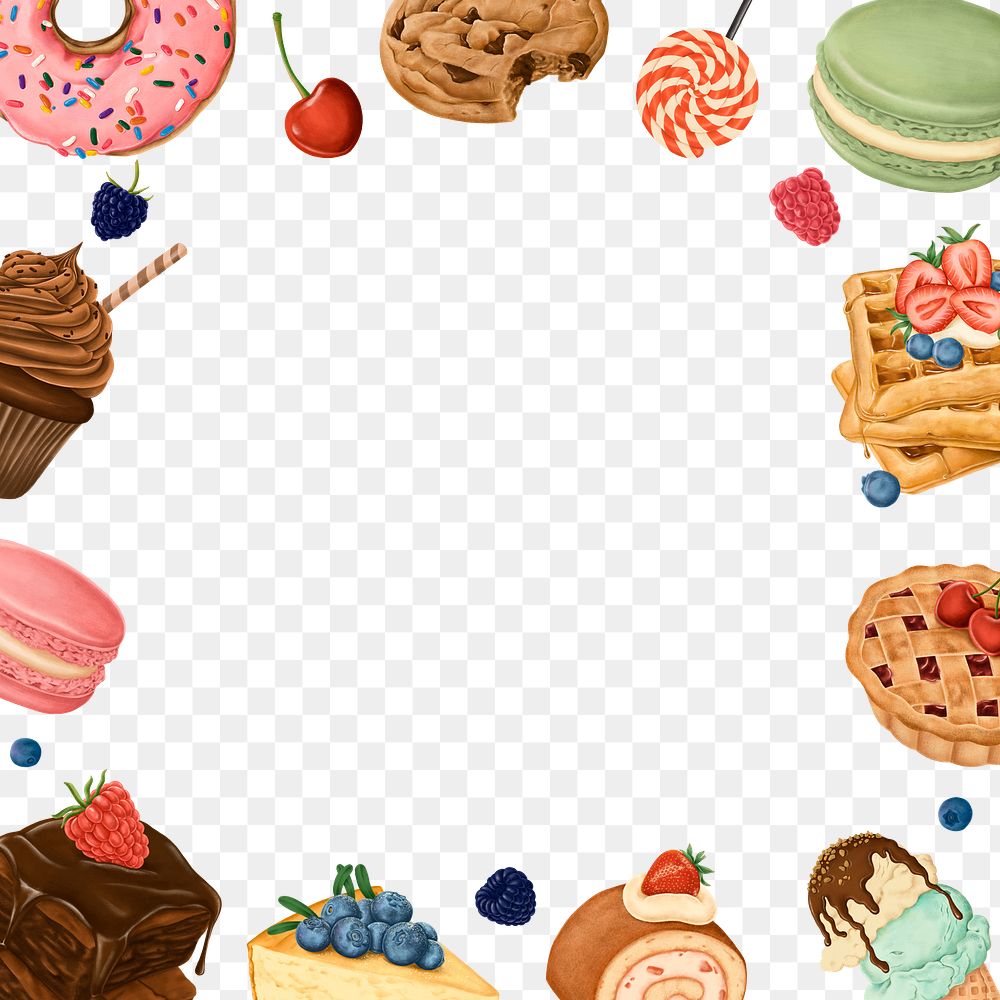 Cake frame png illustration, transparent background