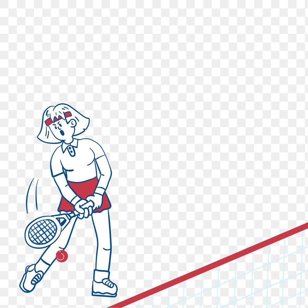 Sport character png border, transparent background