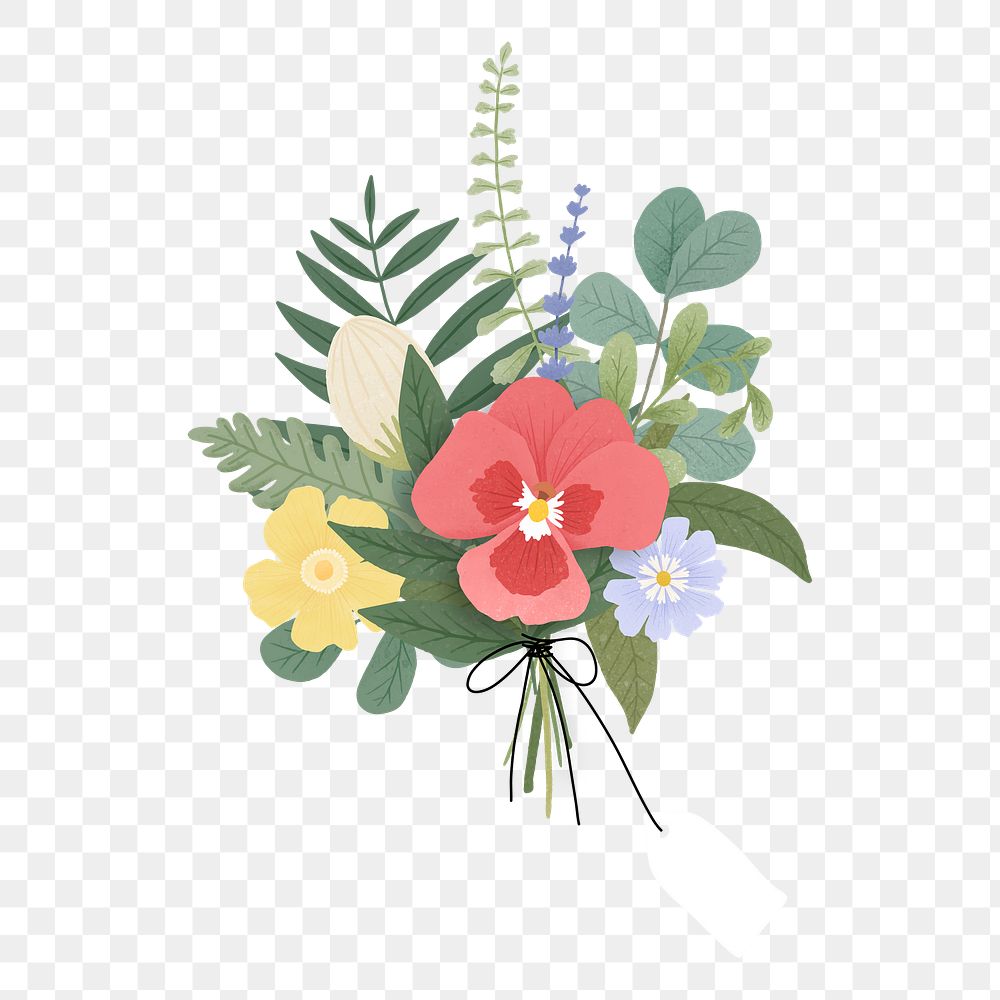 Png Colorful flowers element, transparent background
