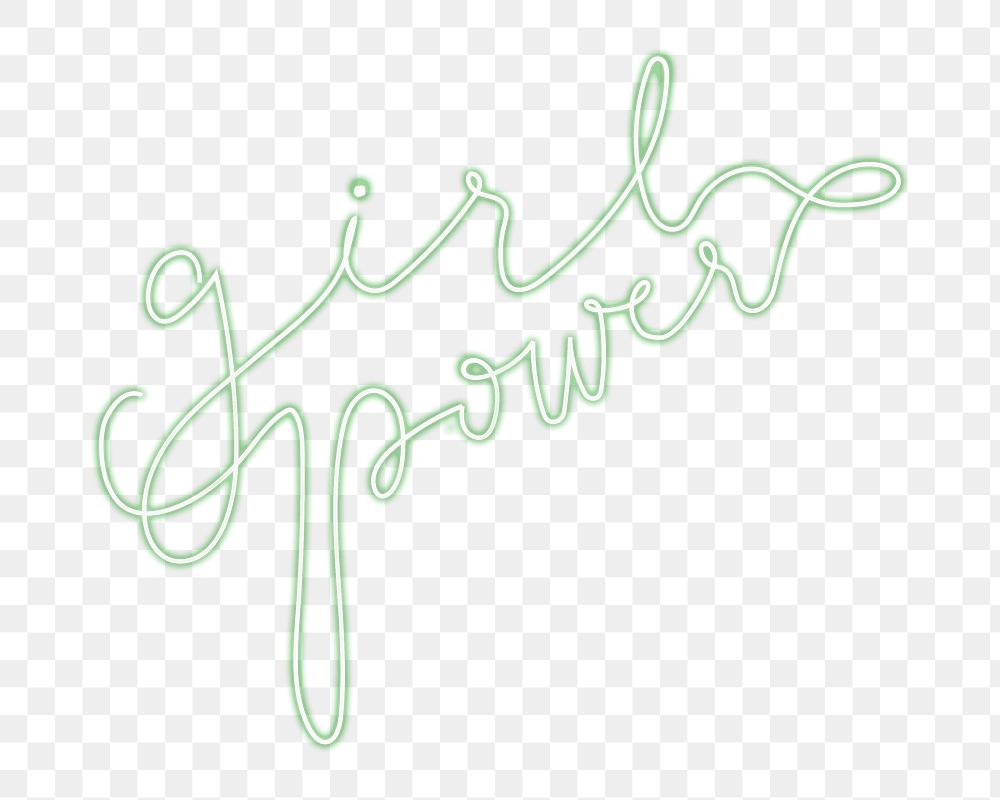 Girl power png neon sign, transparent background