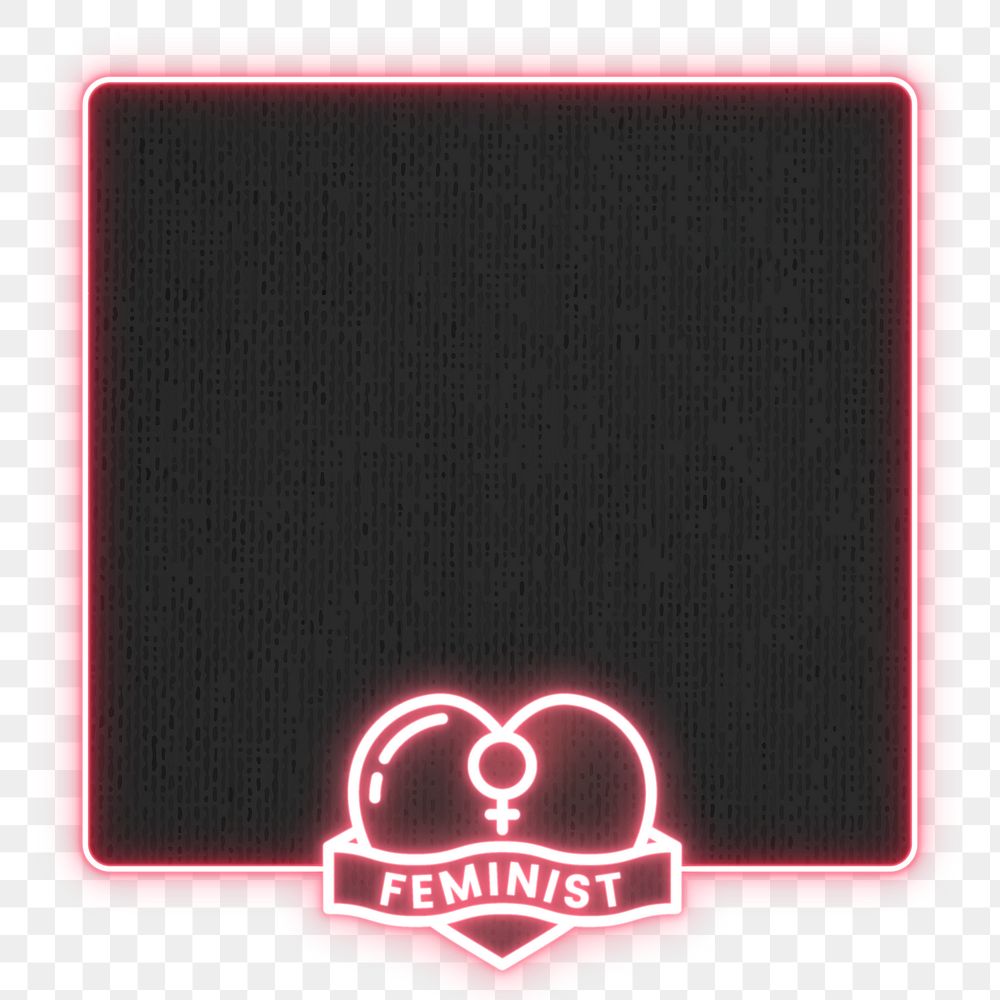 Feminist png badge, transparent background