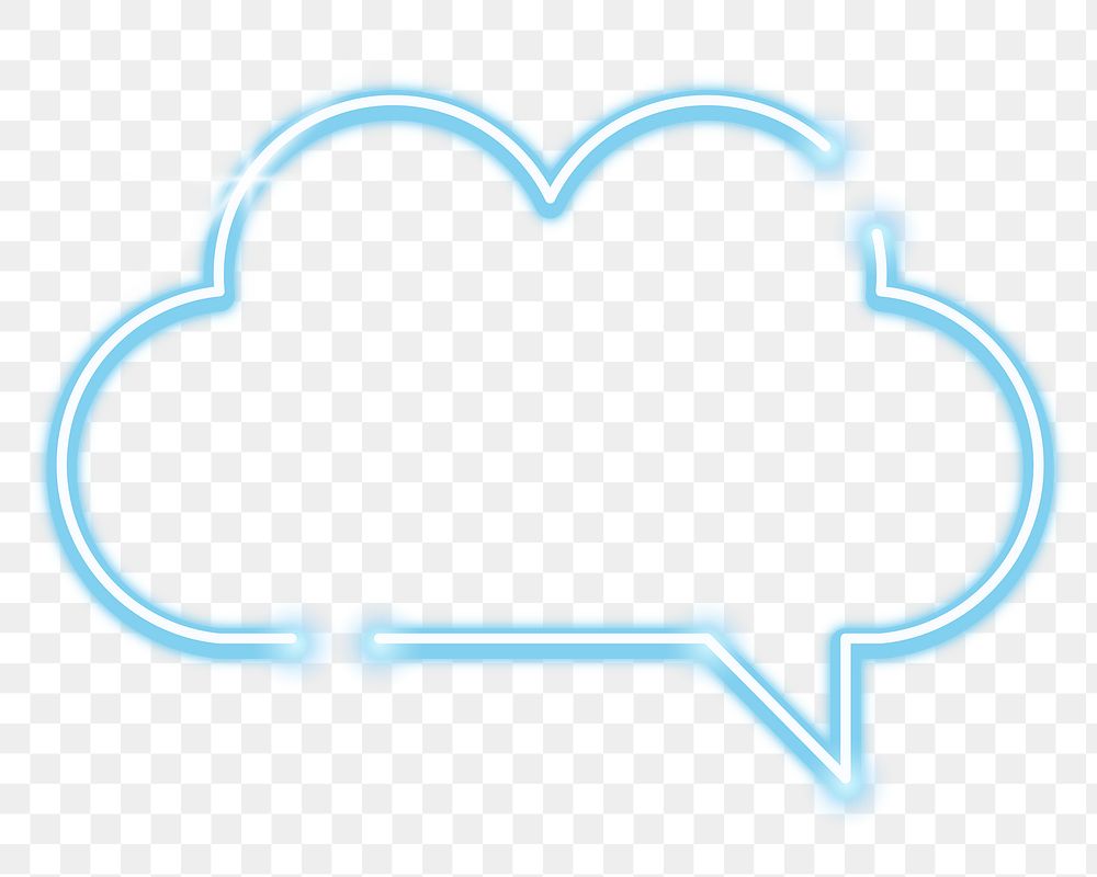 Png cloud neon sign, transparent background