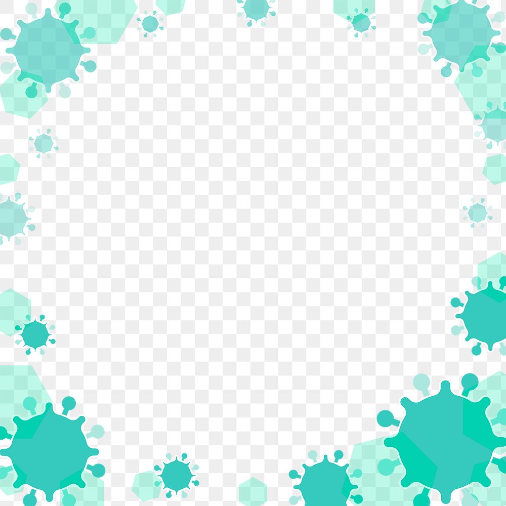 Virus png border, transparent background
