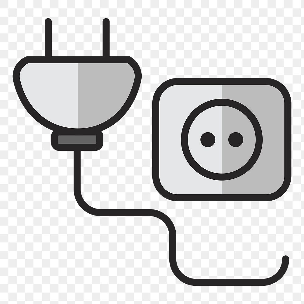Power plug and socket png illustration, transparent background