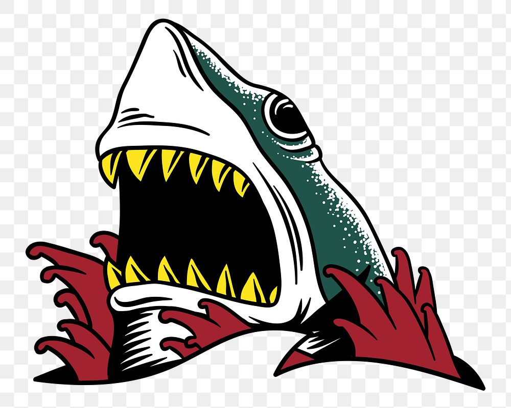 Png shark element, transparent background