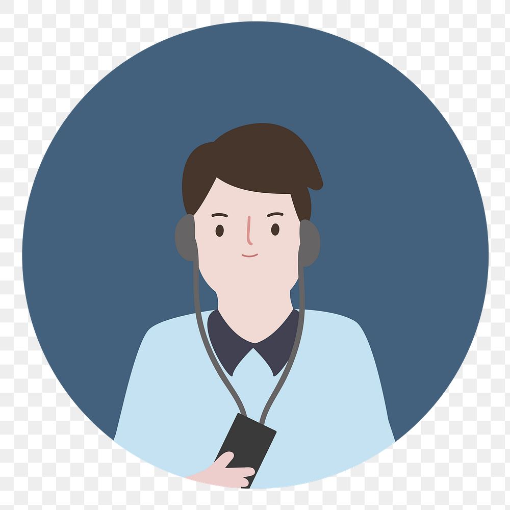 Man avatar png user profile illustration, transparent background