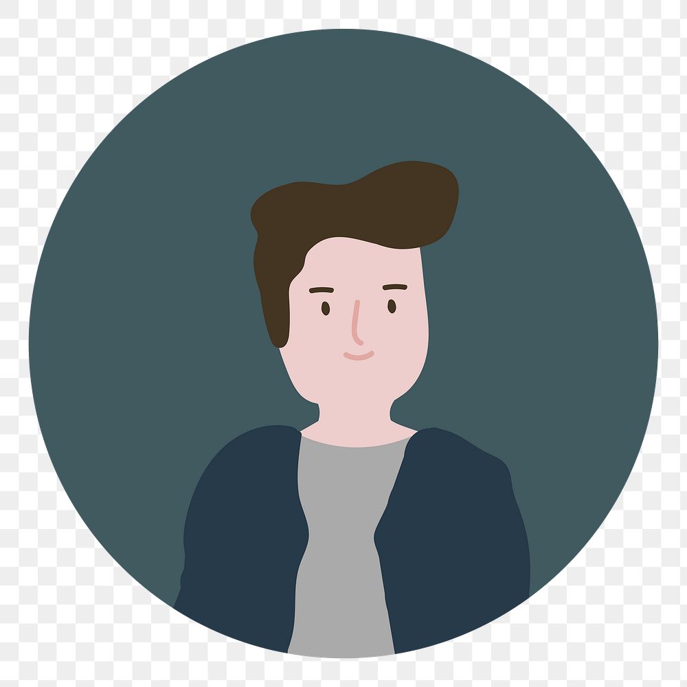 Man avatar png user profile illustration, transparent background