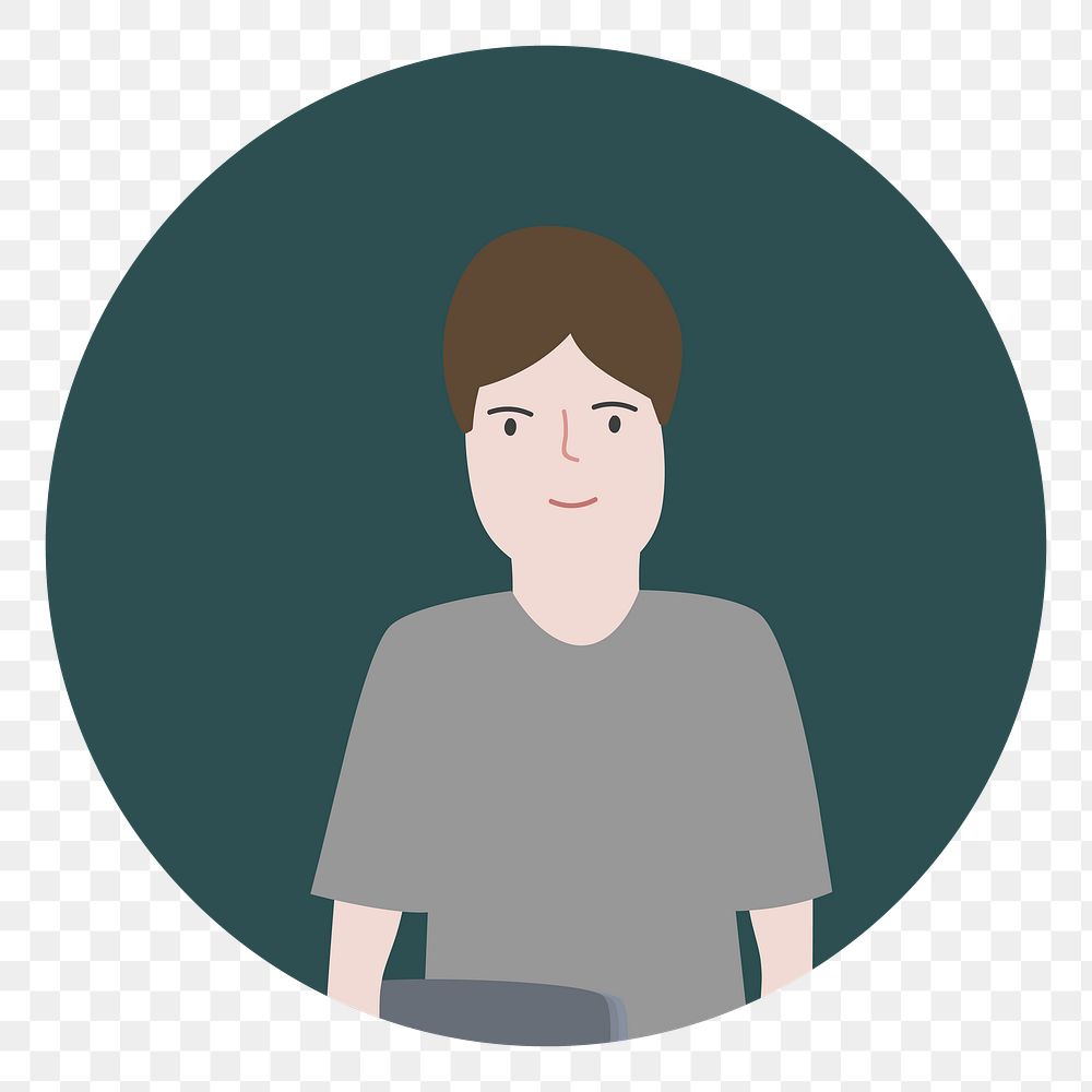 Man avatar png user profile illustration, transparent background