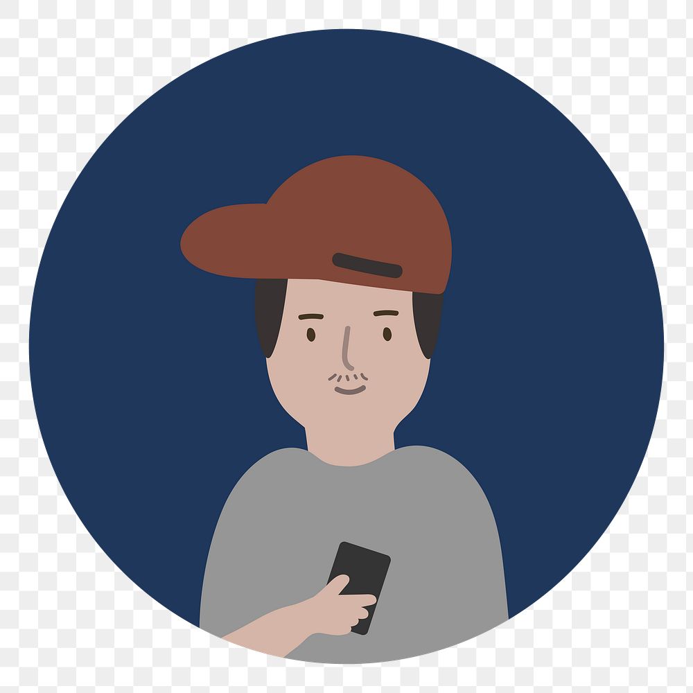 Man avatar png user profile illustration, transparent background