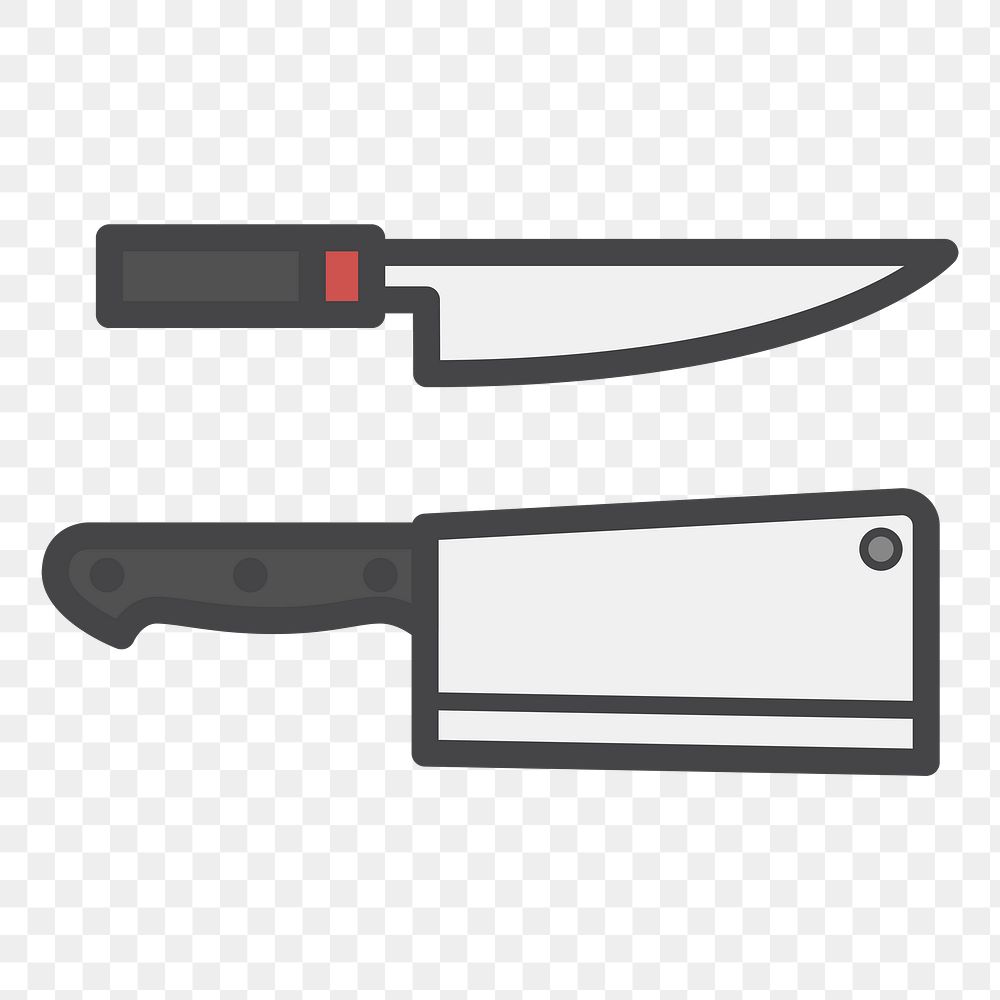 PNG cooking knives illustration sticker, transparent background