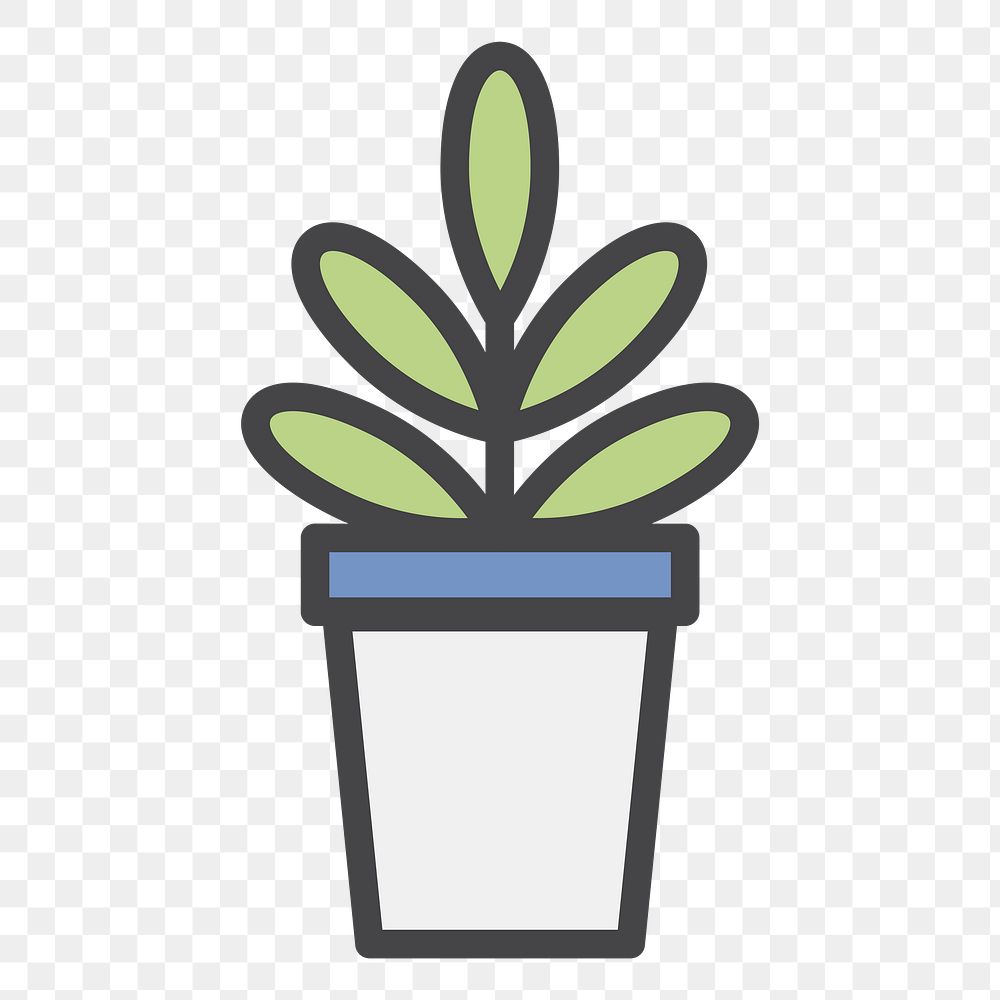 PNG plant in a pot illustration sticker, transparent background