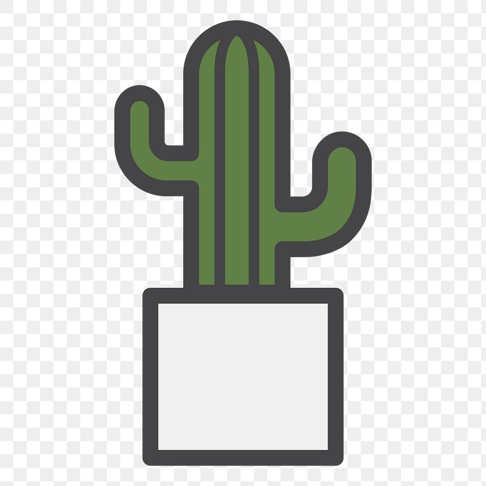 PNG Simple cactus in plant illustration sticker, transparent background