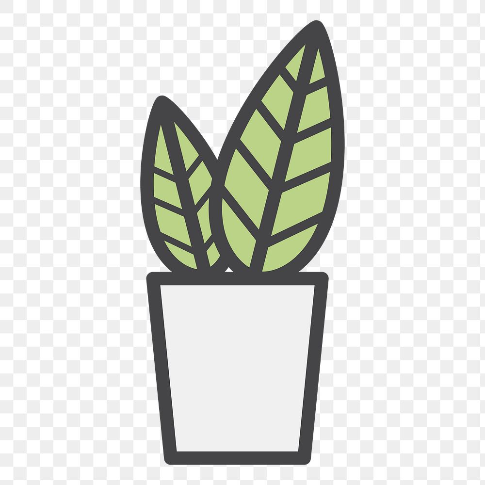 PNG plant in pot illustration sticker, transparent background