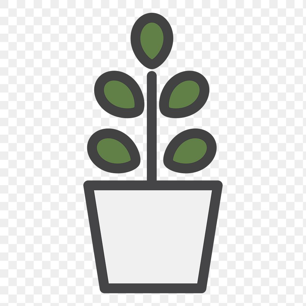 PNG plant in  pot illustration sticker, transparent background