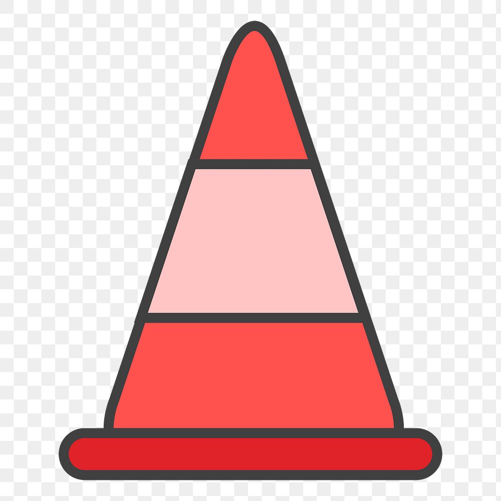 PNG Traffic cone illustration sticker, transparent background
