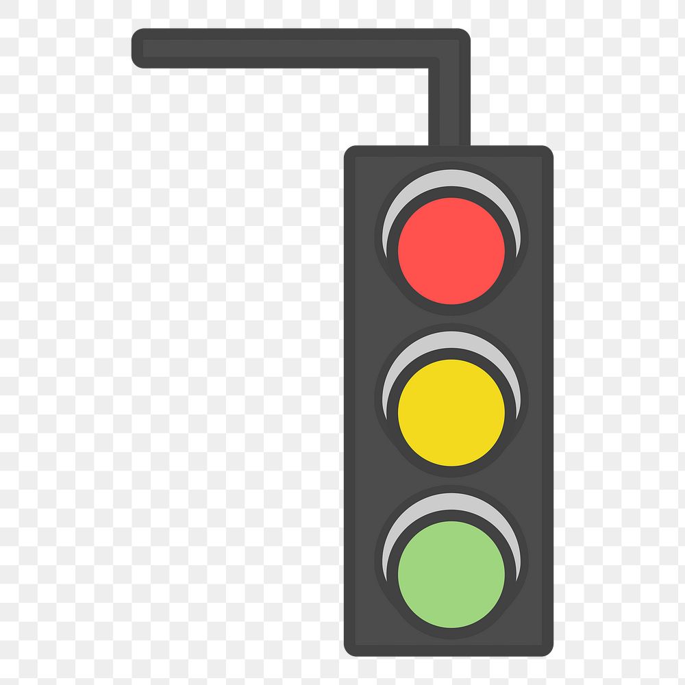 PNG  traffic light illustration sticker, transparent background