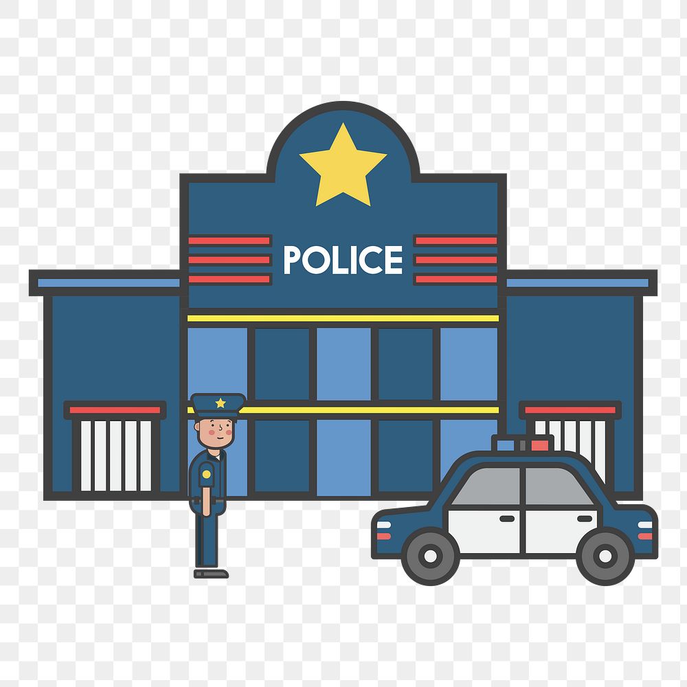 Police station png illustration, transparent background
