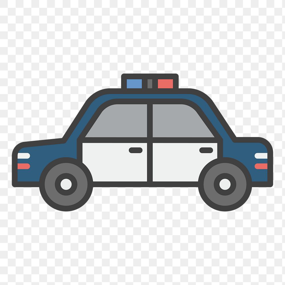 PNG police car illustration sticker, transparent background