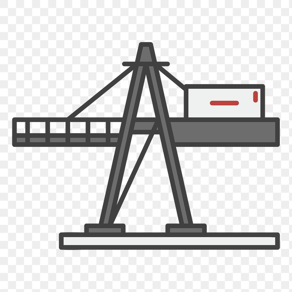 PNG  heavy load crane illustration sticker, transparent background