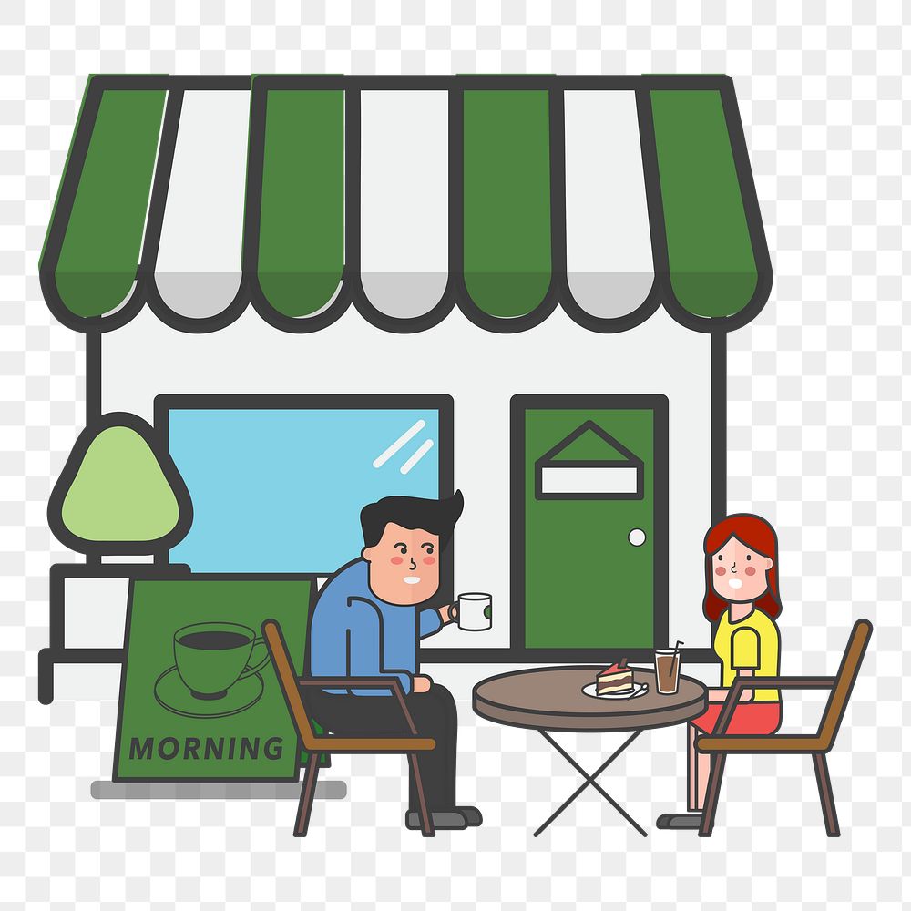 Cafe png illustration, transparent background