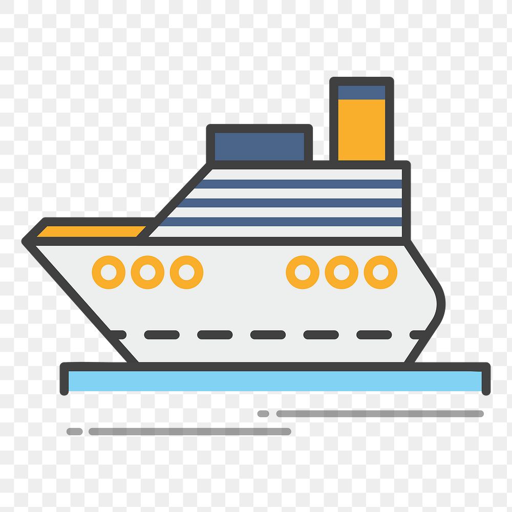 PNG passenger ferry illustration sticker, transparent background