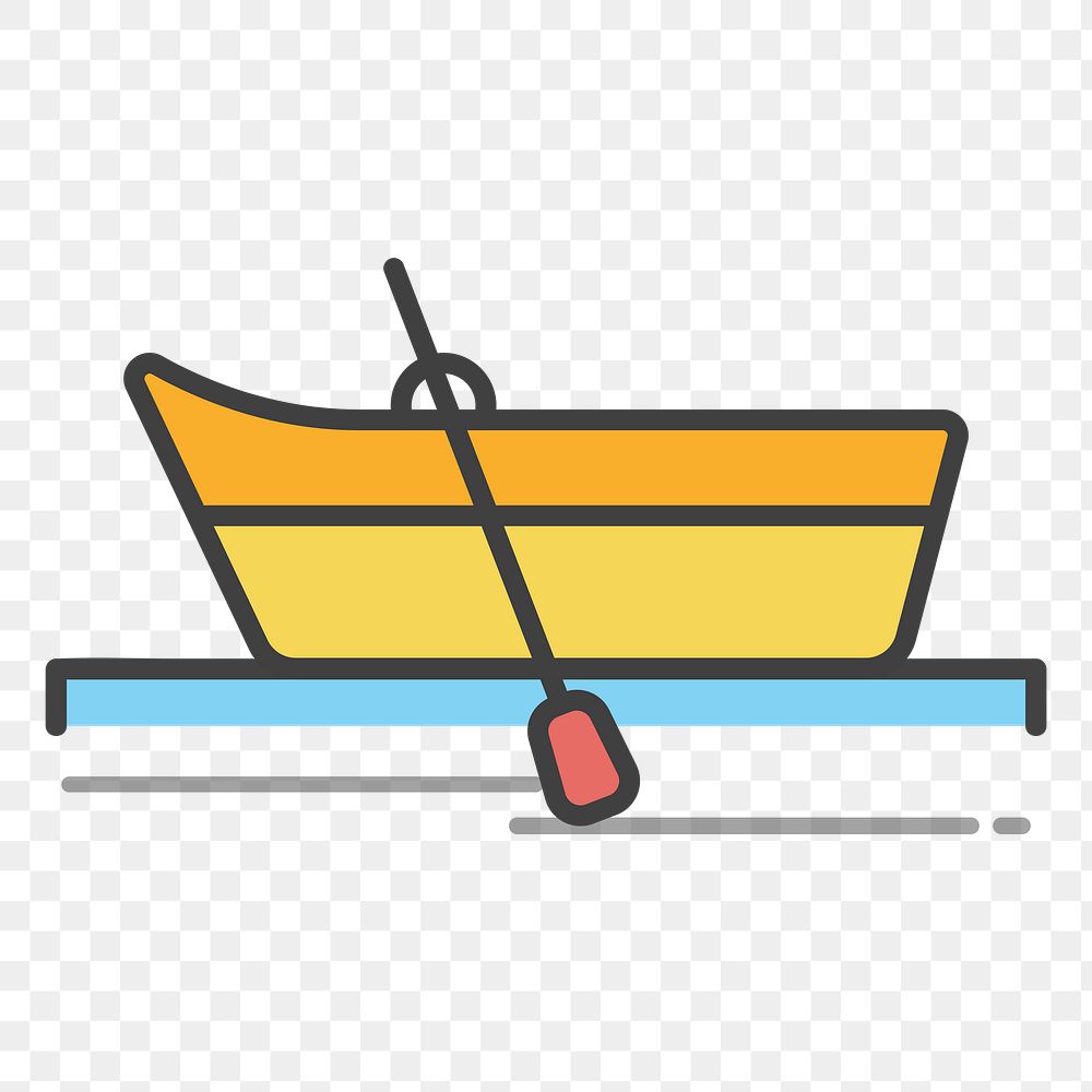 PNG row boat illustration sticker Premium Icons rawpixel