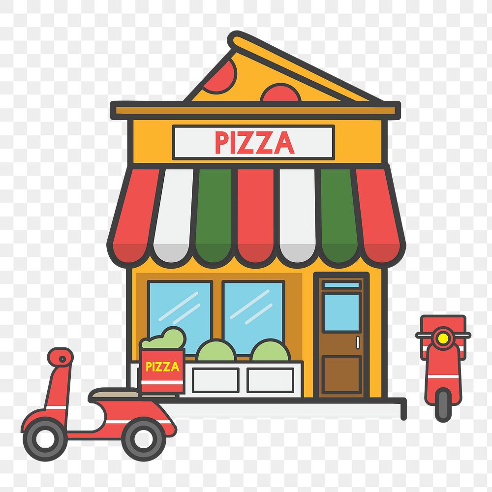 Pizza shop  png illustration, transparent background