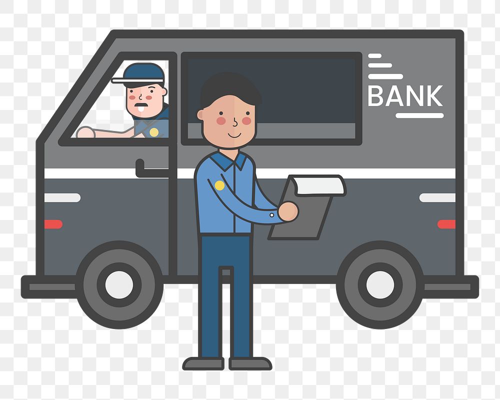 Security van png illustration, transparent background