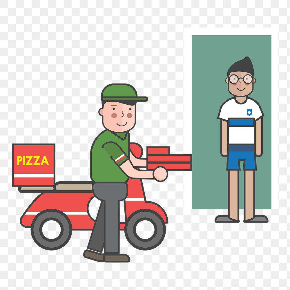 Pizza delivery png illustration, transparent background
